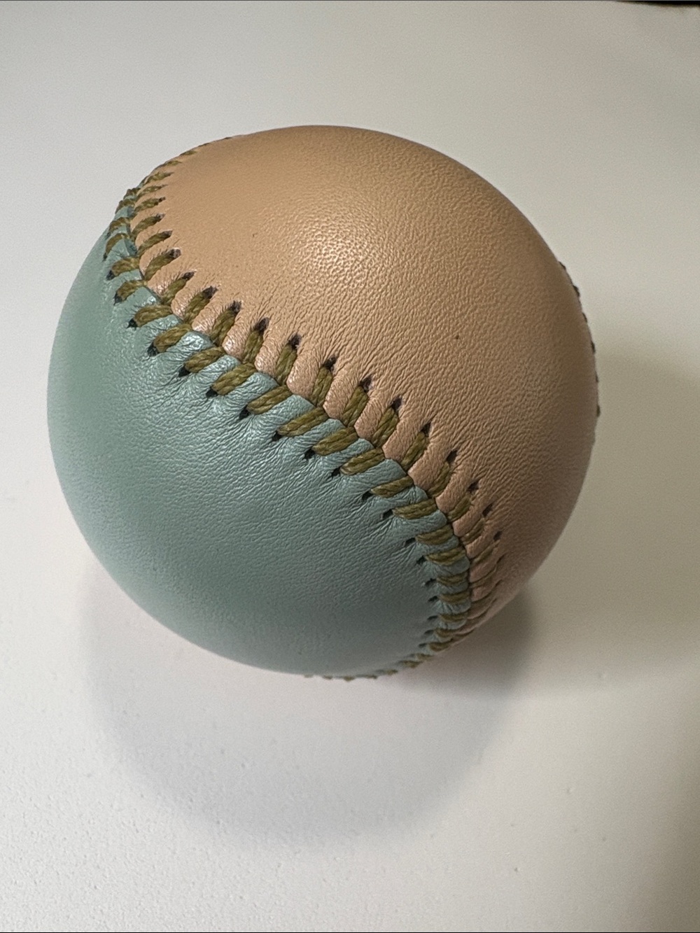 Vintage Two-Tone Leather Decorative Baseball - Blue and Pink Pearlescent